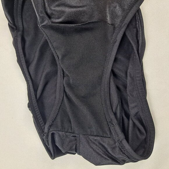 Longitude Size 10 One Piece Swimsuit Black Ruffled Top Sequins Slimming - Picture 11 of 15